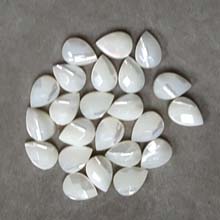 07X10MM PEAR CABOCHON MOP WHITE (10PCS/BAG)